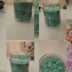St. Patrick Green Candle with Clover Accents